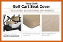 Classic Accessories Fairway Golf Cart Terry Cloth Bench Seat Cover, Khaki