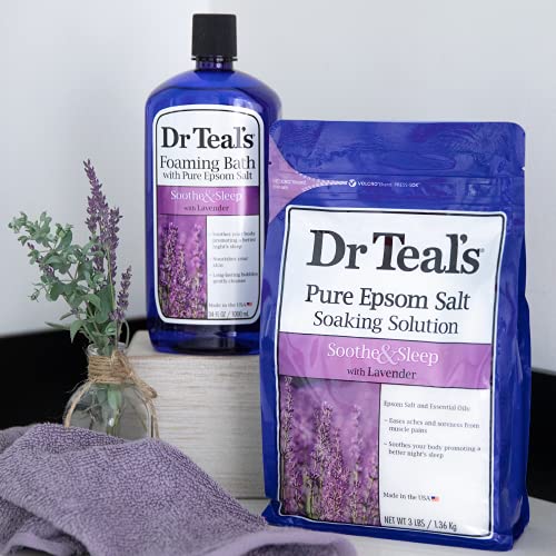 Epsom Salt Soaking Solution and Foaming Bath with Pure Epsom Salt Combo Pack