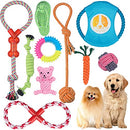 Angelland Dog Chew Toys for Small to Medium Dogs - 10 Pack Tough Dog Toys
