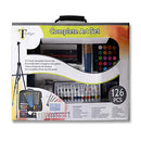 126 Piece Deluxer Artist Painting Set with Floor Easel, Arcylic and Watercolor Paint Kit