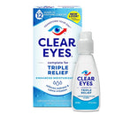 Clear Eyes Triple Relief Eye Drops, Relieves Redness & Calms Irritation, 0.5 Fl Oz