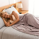 Super Soft Throw Blanket Premium Silky Flannel Fleece Leaves Pattern Lightweight Blanket