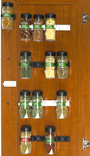 SimpleHouseware 30 Spice Gripper Clips Strips Cabinet Holder - 6 Strips, Holds 30 Jars