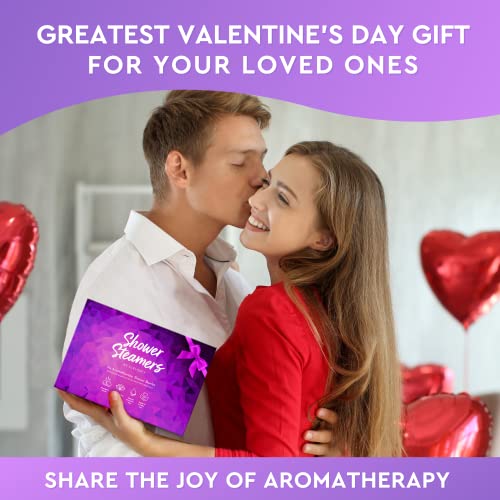 Variety Pack of 6 Shower Bombs with Essential Oils. Self Care and Valentines Day Gifts