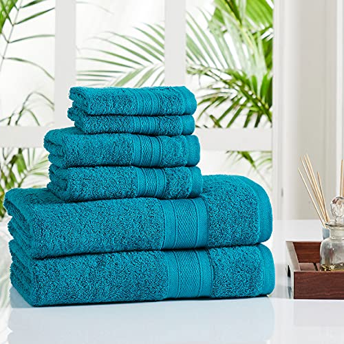 100% Cotton, Highly Absorbent, Bath Linen Sets , Super Soft, 6 Piece Towel Set