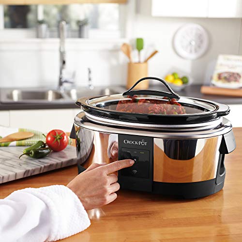 Slow Cooker Works with Alexa 6-Quart Programmable Stainless Steel