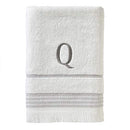 Casual Monogram Bath Towel, Q, 28x54, White