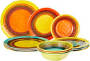 Sedona Melamine 12 pc Dinnerware Set, Service for 4, Multicolored