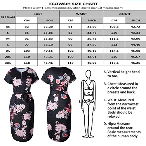 Womens Dresses Summer Casual V-Neck Floral Print Dress