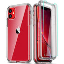 Compatible with iPhone 11 Case, and [2 x Tempered Glass Screen Protector] for Clear 360 Full Body Coverage