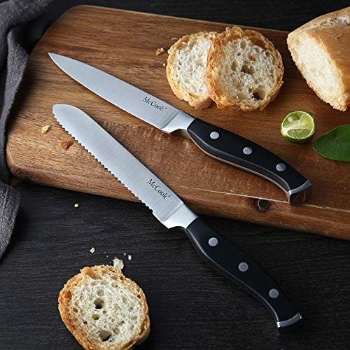 Knife Sets,15 Pieces German Stainless Steel Kitchen Knife Block Set