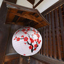 6 Pack Chinese Japanese Red Cherry Flowers Paper Lantern White Round Chinese