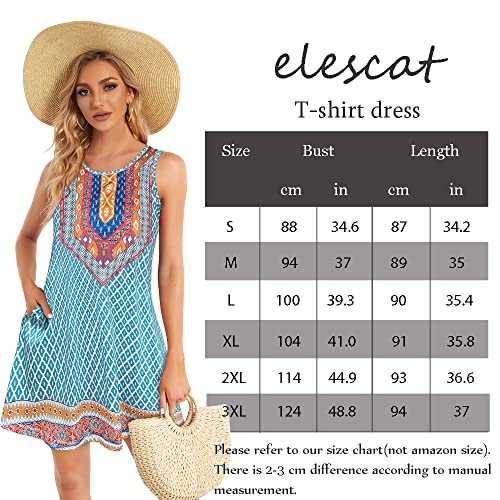 Boho Dresses for Women Summer Beach Sleeveless Sundress Pockets