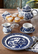 Blue Willow Plates Bowls Cups 20 Piece Dinnerware Set, Made in England