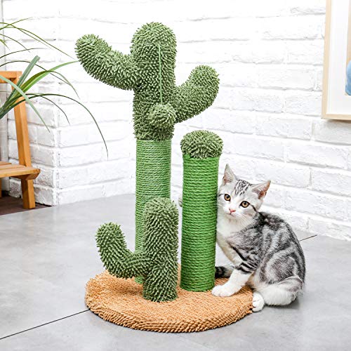 Cat Scratching Post Cactus Cat Scratcher Featuring with 3 Scratching Poles 23 Inches