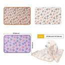 1 Pack 3 Dog Blankets for Small Dogs, Soft Fluffy Paw Print Pattern Fleece Pet Blanket