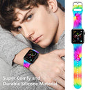 Sport Band Compatible with Apple Watch Bands  for Women Men,Floral Silicone Printed