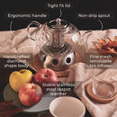 Glass Teapot 40 oz Glowing Diamond with Candle Warmer Stove included