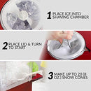 Countertop Snow Cone Maker Makes 20 Icy Treats, Includes 2 Reusable Plastic Cups