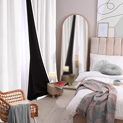 100% White Blackout Curtain Panels for Rooms, 84 Inches Long, Heat and Full Light Blocking