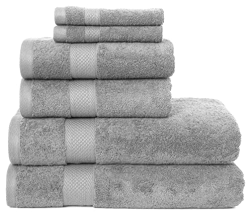 Bath Towels 600 GSM Grey 100% Cotton - Premium Highly Absorbent, Super Soft, and Plush - Towels