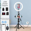 AGPTEK 10” Selfie Ring Light with 54”Tripod Stand & 2 Phone Holders,