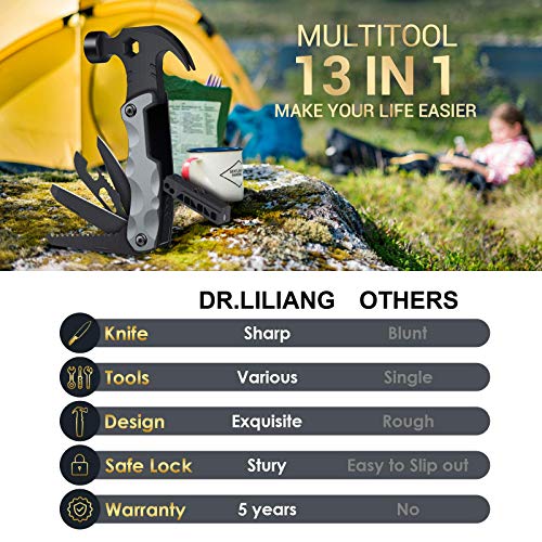 Multitool Camping Accessories Stocking Stuffers for Men Gifts,13 In 1 Survival Tools
