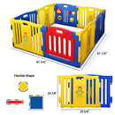 Kidzone Interactive Baby Playpen 8 Panel Safety Gate Children Play Center Home