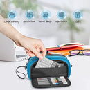 Large Capacity Pencil Case, 4 Compartments Portable Canvas Pencil Bag Pen Case Bag