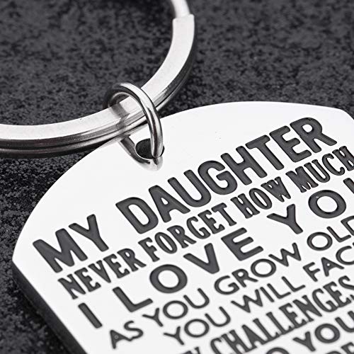 Daughter Gift from Mom Inspirational Keychain for Teen Girl Women from Stepmom