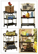 Olympia Tools 85-188 Pack-N-Roll Folding Collapsible Service Cart, Black, 50 Lb