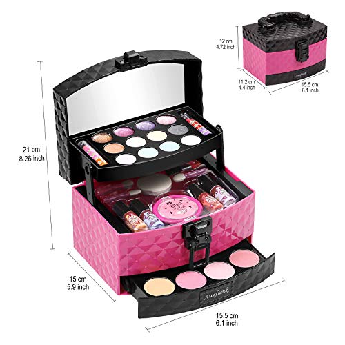 29 PCS Kids Makeup Kit for Girls, Washable Cosmetics Makeup Toy Set