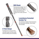 8-Piece SDS-plus Drill Bit Set, Carbide Tip, SDS+ Rotary Hammer Drill Bit Set