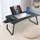 Foldable Laptop Bed Table Multi-Function Lap Bed Tray Table with Storage Drawer