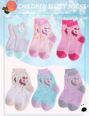 Toddler Kids Girls Fuzzy Slipper Socks Grips Non Slip Fluffy Cozy Comfy Warm Winter