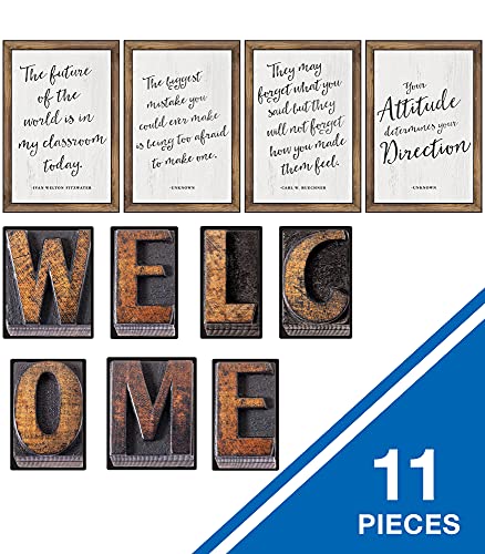 Rustic Welcome Bulletin Board Set—Farmhouse Welcome Sign Letters Decor (11 pc)
