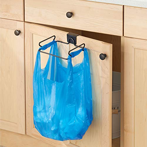 Classico Steel Over the Cabinet Plastic Bag Holder for Kitchen, Pantry,Office, Bronze