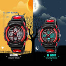 Kids Digital Watch Age 5-15, Red Watches for Girls Boys, Sports Waterproof Watches