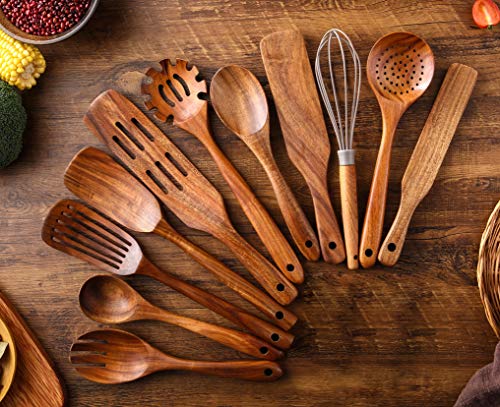 Kitchen utensils set 11pcs wood cooking utensils,cookware durable