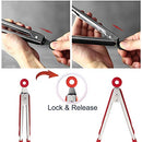 Cooking Tongs 9 inches and 12 inches Stainless Steel Kitchen Silicone Serving Tongs