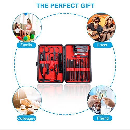 26 PCS Premium Manicure Set, Professional Grooming Gift Kit