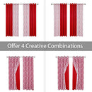 Mix and Match Curtains - 2 Pieces Branch Print Sheer Curtains and 2 Pieces Blackout