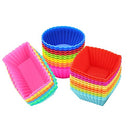 Silicone Cupcake Muffin Baking Cups Liners 30 Pack Reusable Non-Stick Cake Molds Sets