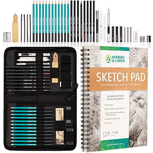 Drawing Set -100 Page Drawing Pad,  Art Set for Kids, Teens and Adults