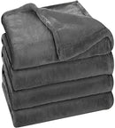 Fleece Blanket Queen Size Grey 300GSM Luxury Bed Blanket Anti-Static Fuzzy Soft Blanket