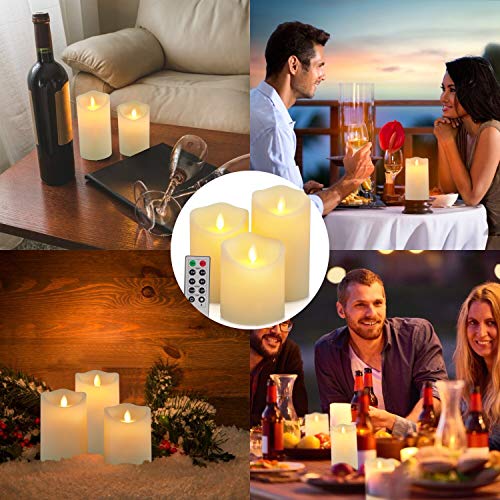 Flickering Flameless Candles Waterproof Outdoor Candles Battery Operated  Pack of 3