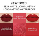 9Pcs Matte Liquid Lipsticks + 1Pcs Clear Lip Plumping Plumper Gloss Makeup Set
