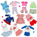 23 Pcs American Doll Clothes Dress and Accessories fit American 18 inch Girl Dolls