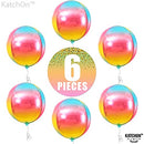 Jumbo Pastel Rainbow Balloons for Birthday Party - Pack of 6 | Large 22 Inch