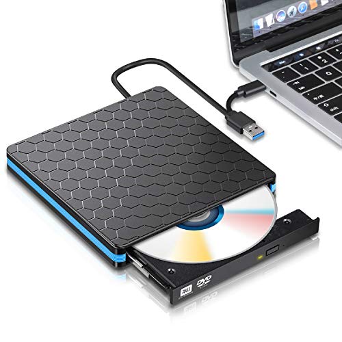 External DVD Drive, M WAY USB 3.0 Type C CD Drive, Dual Port DVD Player